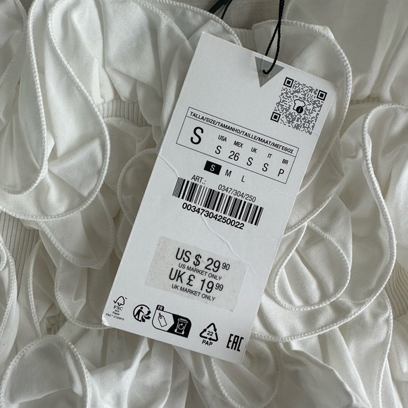 ZARA Ruffled Ribbed Crop Top - Picture 6 of 7